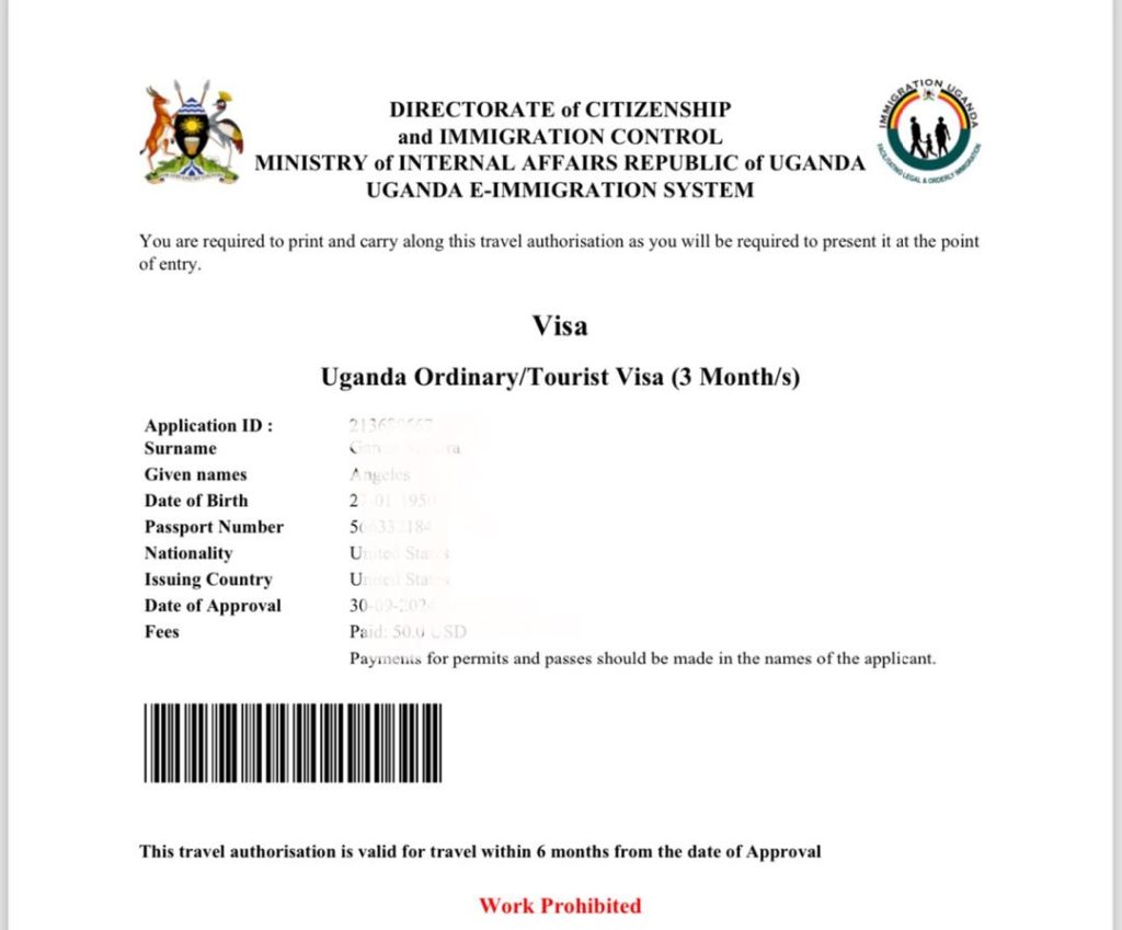 Uganda Visa Fees 