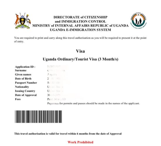 Uganda Visa Fees