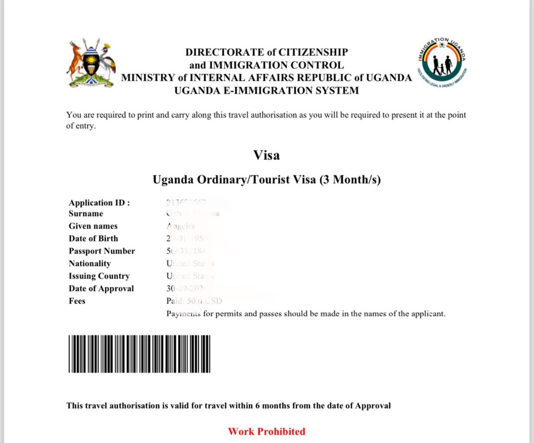 Uganda Visa Fees
